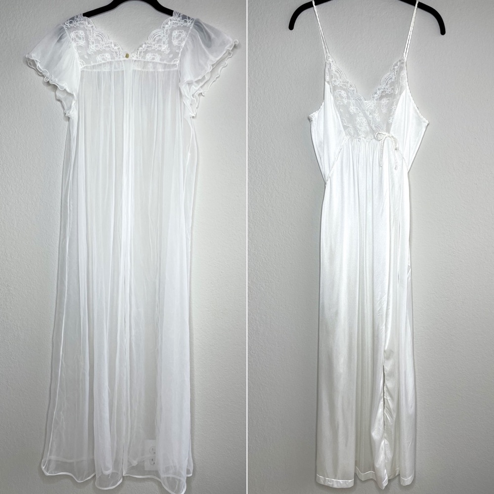 VTG Gilead Bridgerton White Bridal Peignoir Slip M